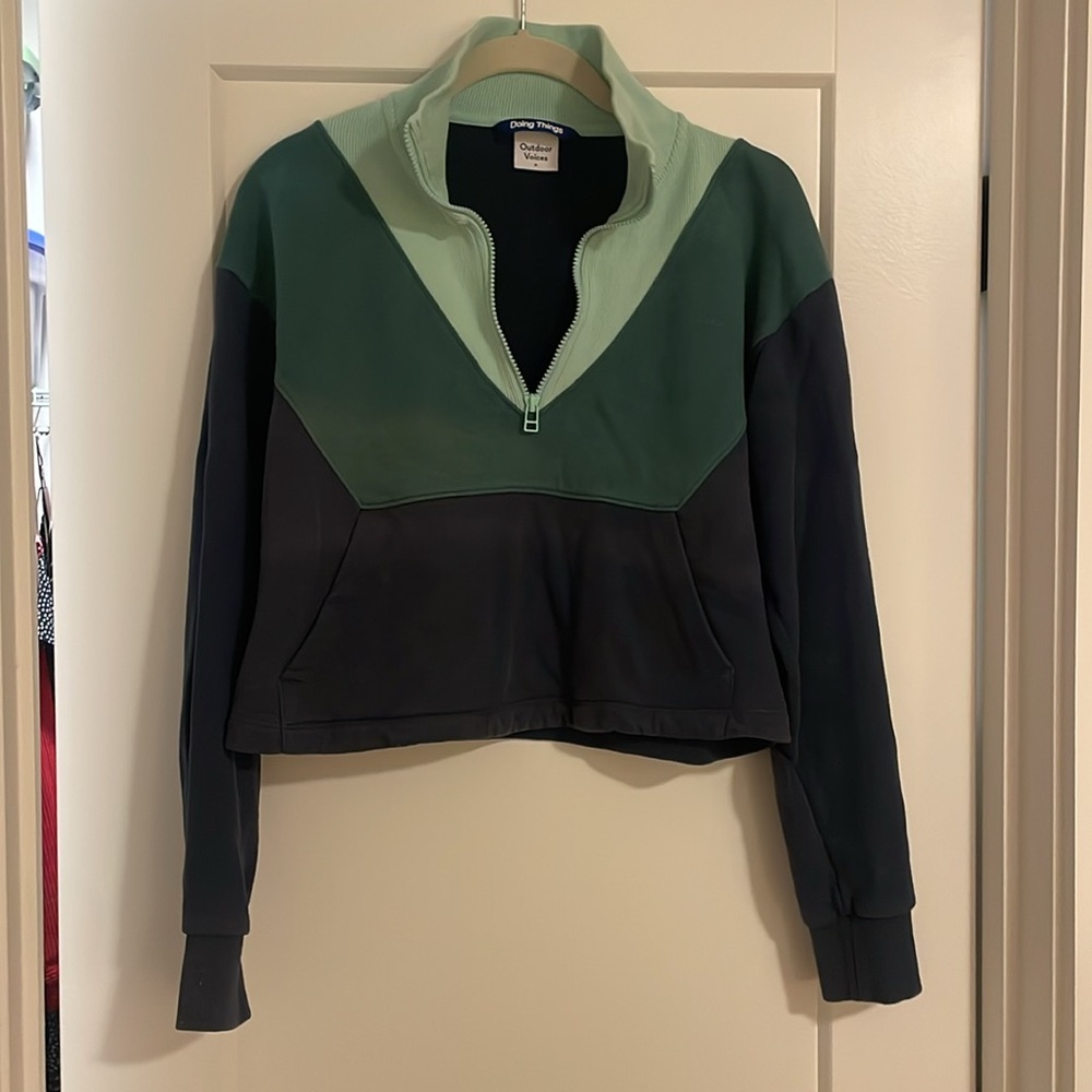 Outdoor Voices multicolor cropped 1/4 zip